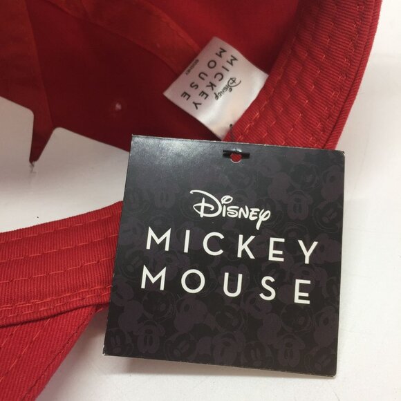 Disney Mickey Mouse Classic Embroidered Baseball Cap Red Adjustable NWT - Picture 2 of 7